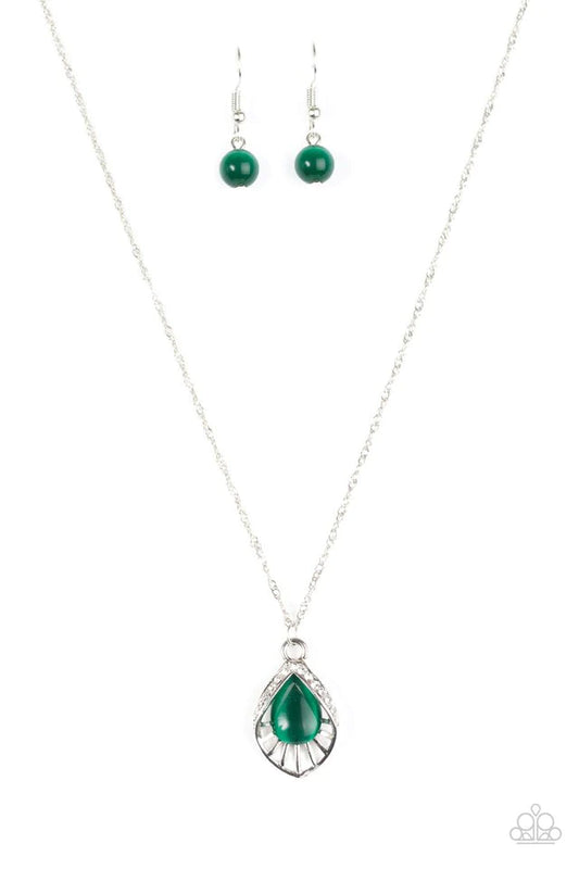 Paparazzi Necklace ~ Cherished Treasure - Green