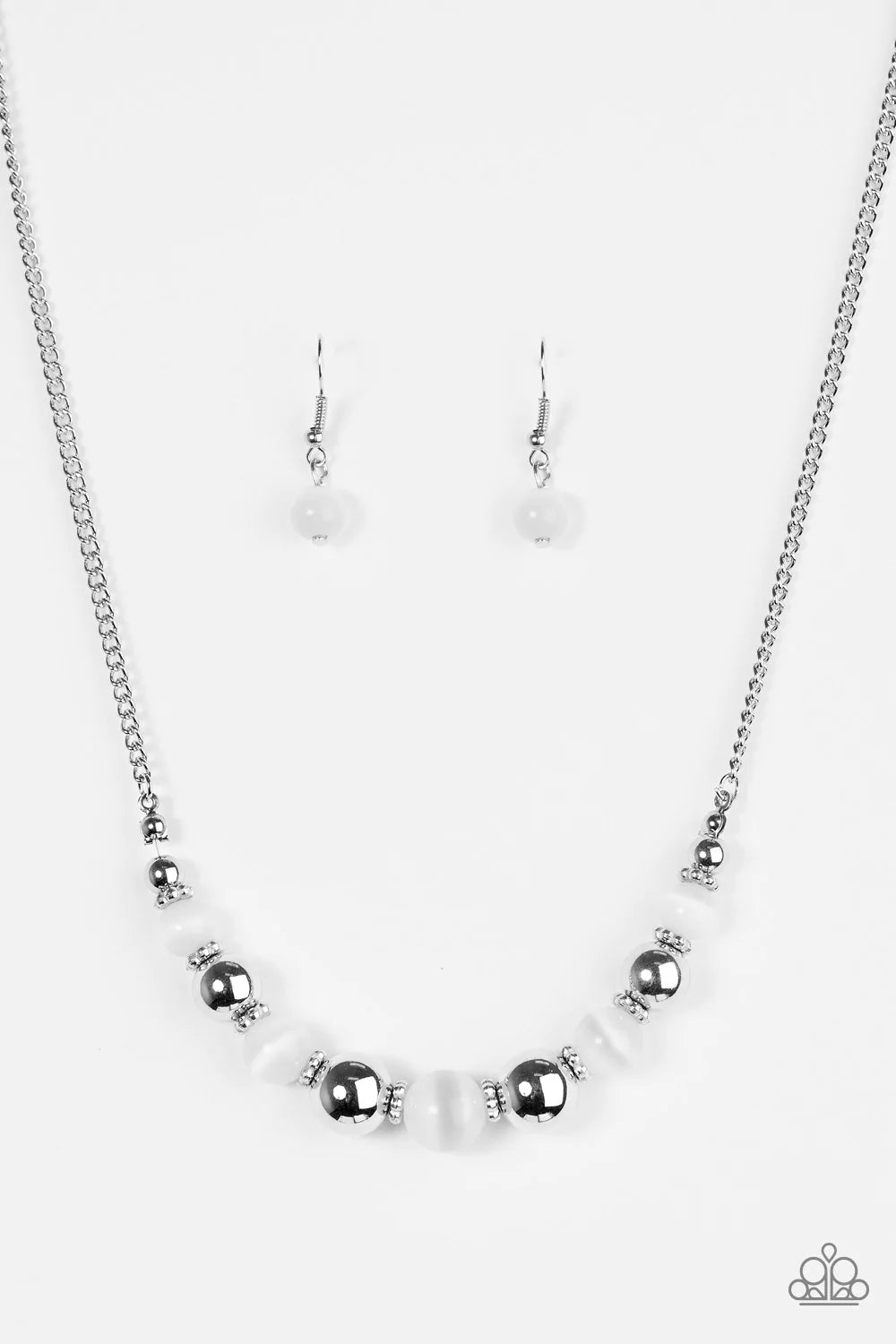 Paparazzi Necklace ~ Upper GLASS - White
