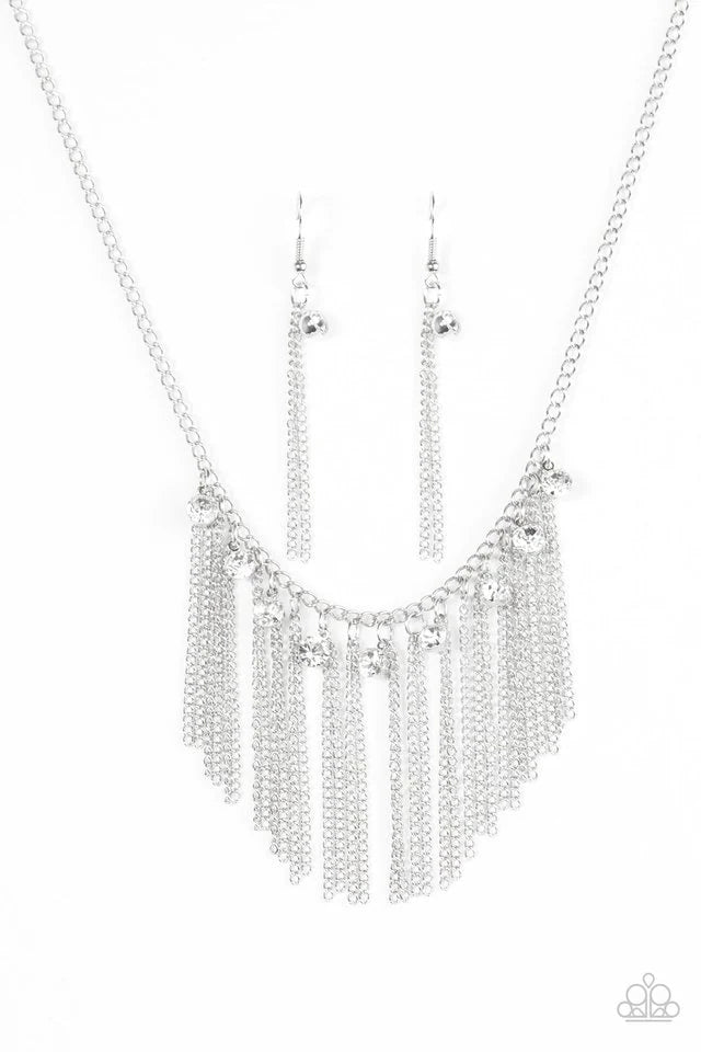Paparazzi Necklace ~ In For The Long RUNWAY - White