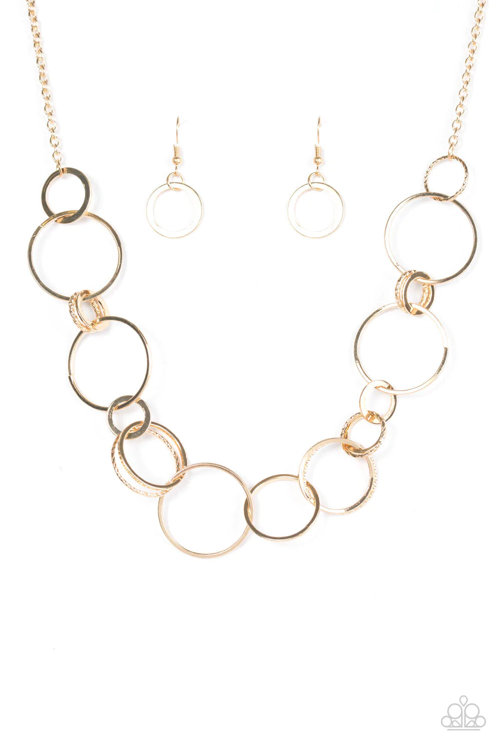 Paparazzi Necklace ~ Follow The RINGLEADER - Gold