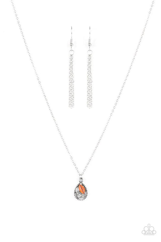 Paparazzi Necklace ~ Drop and Shimmer - Orange