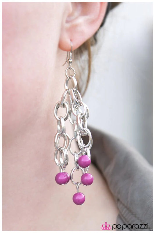 Paparazzi Earring ~ Center of Attention -Purple