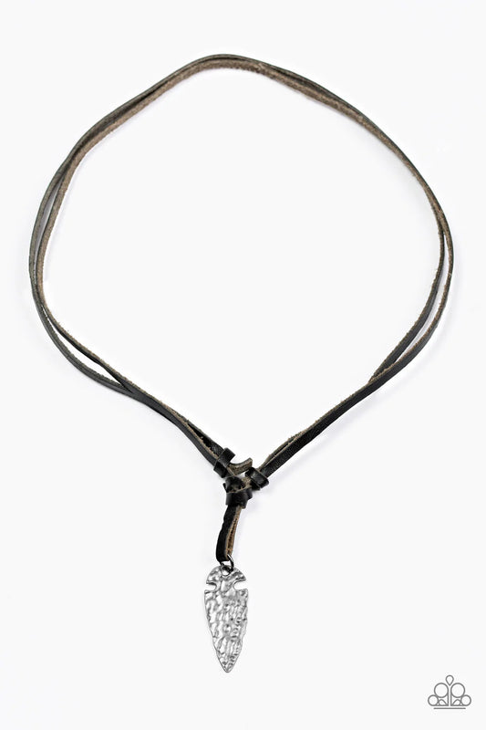 Paparazzi Necklace ~ CAVEMAN Up! - Black