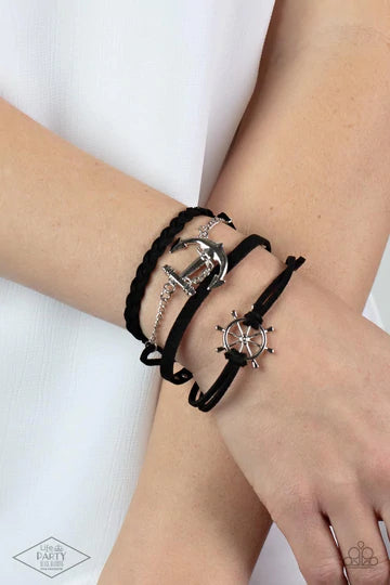 Paparazzi Bracelet ~ Anchors Away - Black