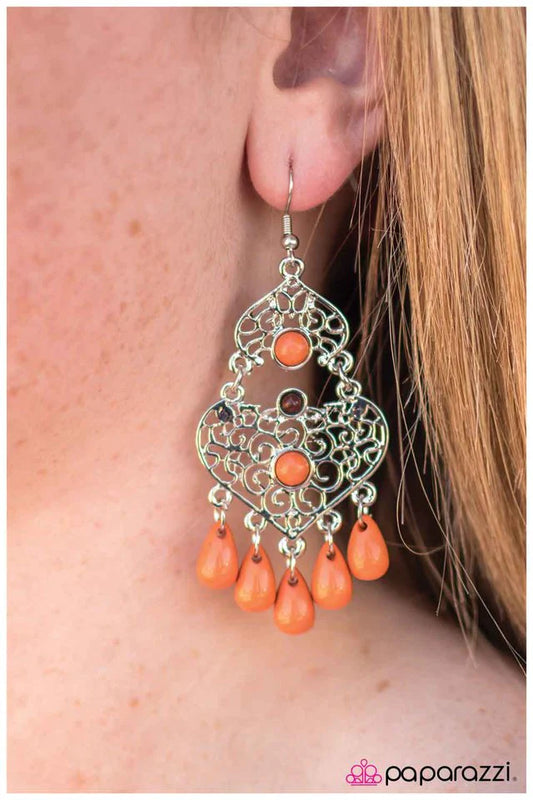 Paparazzi Earring ~ Boho Bollywood - Orange