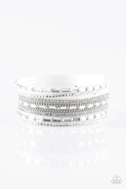 Paparazzi Bracelet ~ GLAM Right! - White