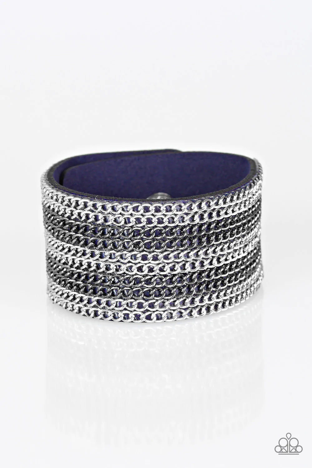 Paparazzi Bracelet ~ GLAM Of Steel - Blue