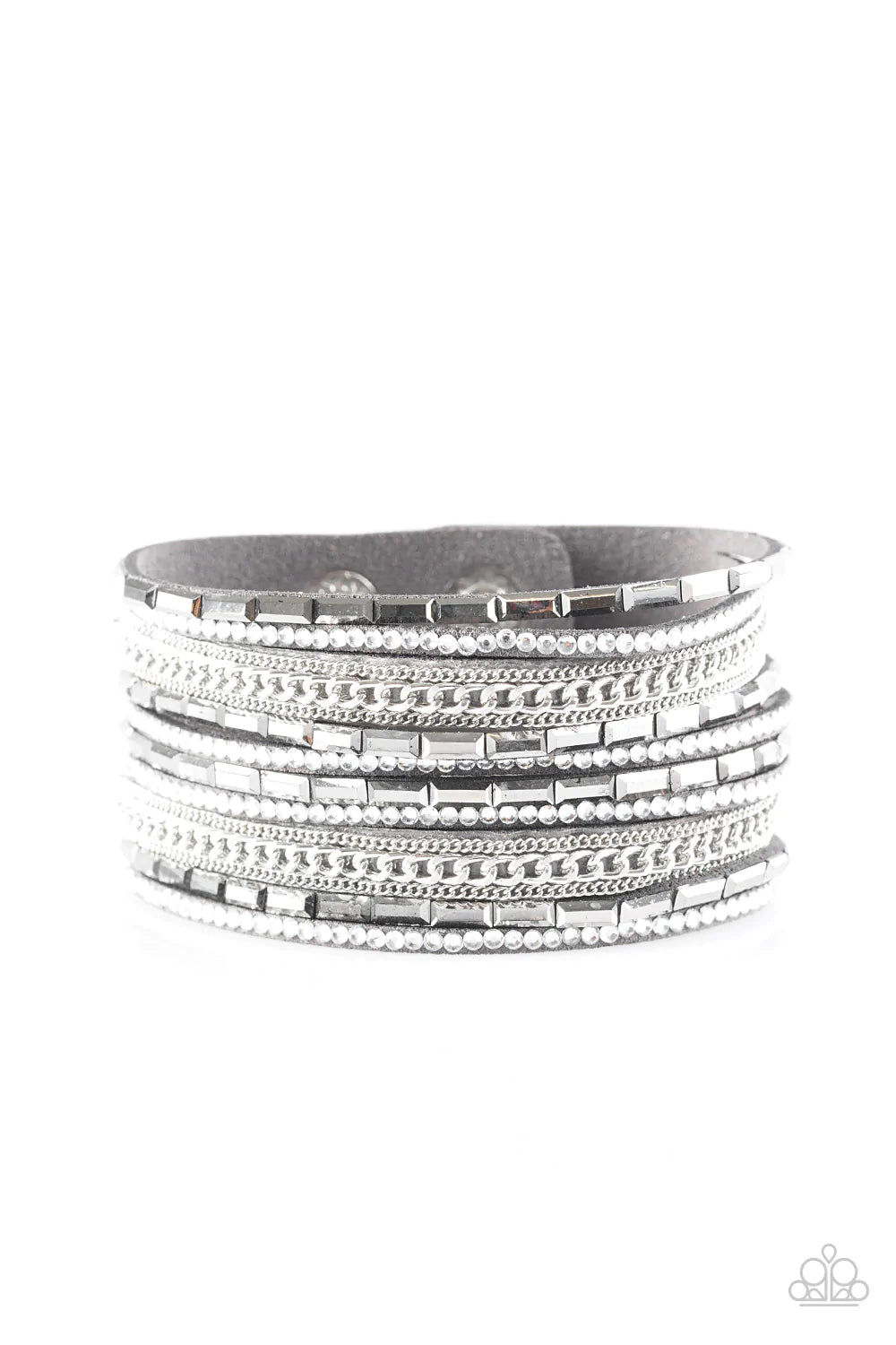 Pulsera Paparazzi ~ Rebel Runway - Plata