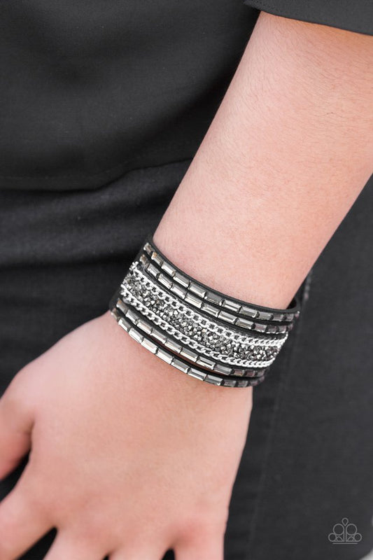 Less Bitter, More Glitter! - Black - Paparazzi Bracelet Image