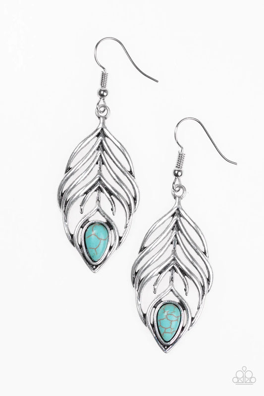 Paparazzi Earring ~ Bold Little Bird - Blue