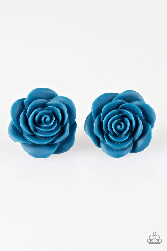 Paparazzi Earring ~ Raving About Roses - Blue