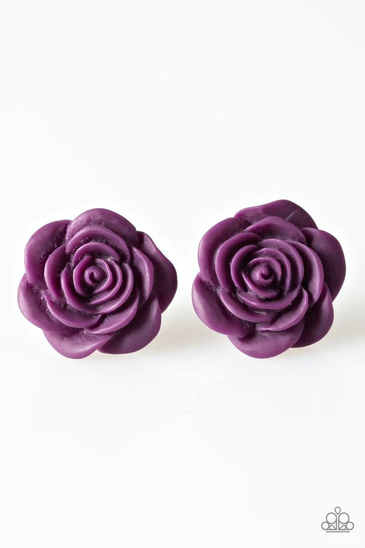 Paparazzi Earring ~ Raving About Roses - Purple