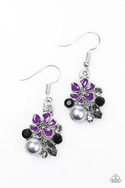 Paparazzi Earring ~ Floral Oasis - Purple