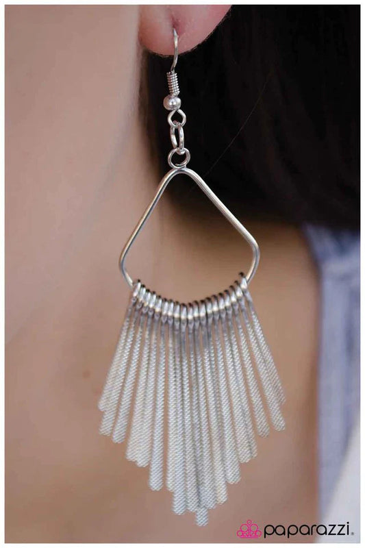 Paparazzi Earring ~ Crescendo - Silver