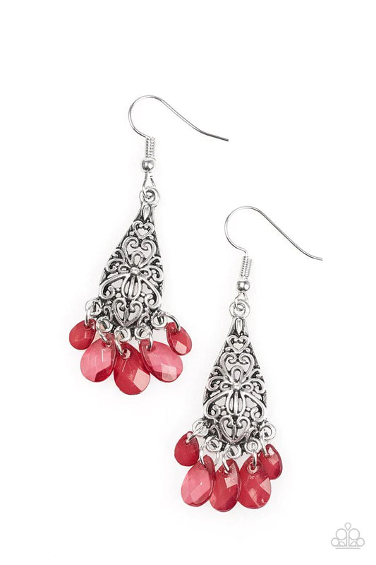 Paparazzi Earring ~ Geisha Glam - Red