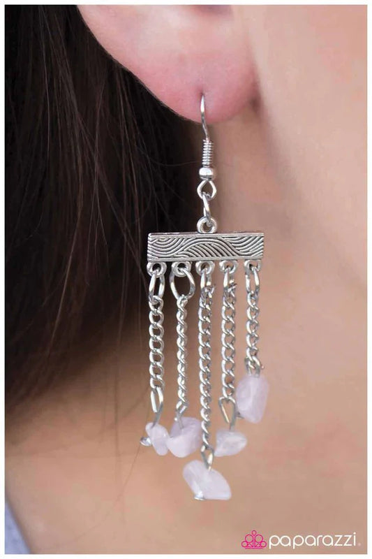 Paparazzi Earring ~ Natural-Born Bombshell - Pink