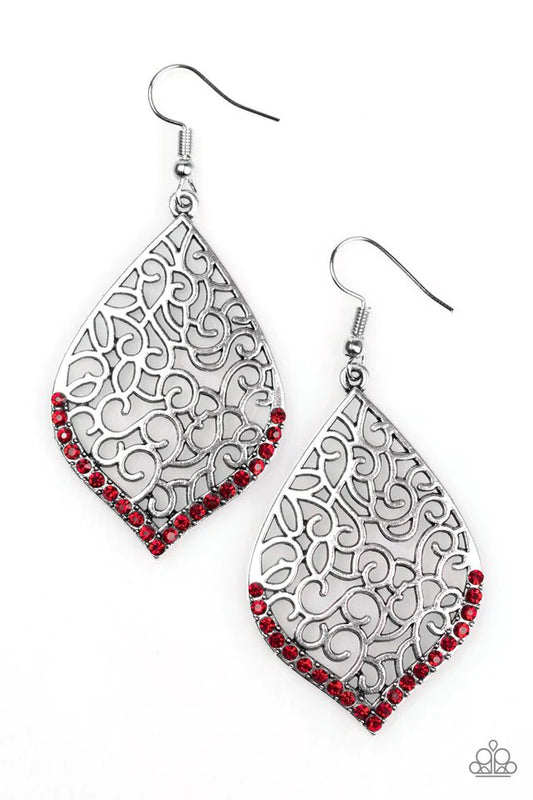 Paparazzi Earring ~ Where I Want To BEAM - Red