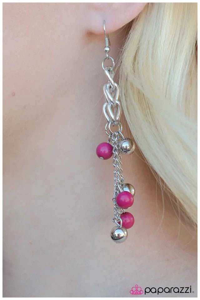 Paparazzi Earring ~ Oh, Jackie - Pink