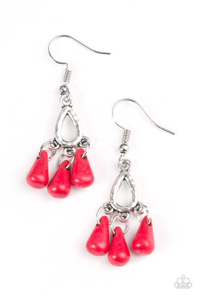 Paparazzi Earring ~ Tropical Winds - Red