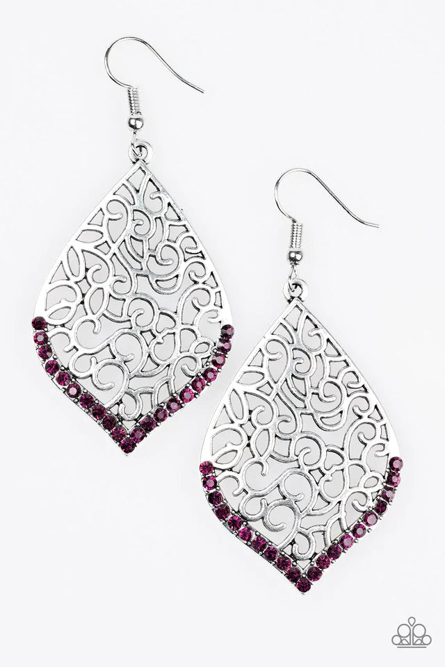 Paparazzi Earring ~ Where I Want To BEAM - Purple