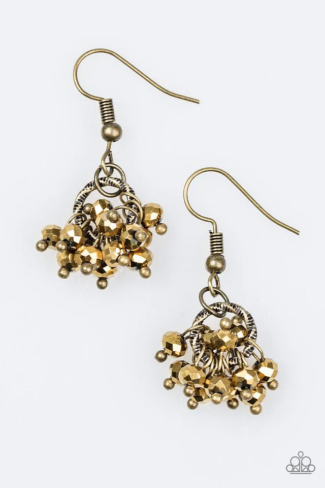 Paparazzi Earring ~ Spark and Shimmer - Brass