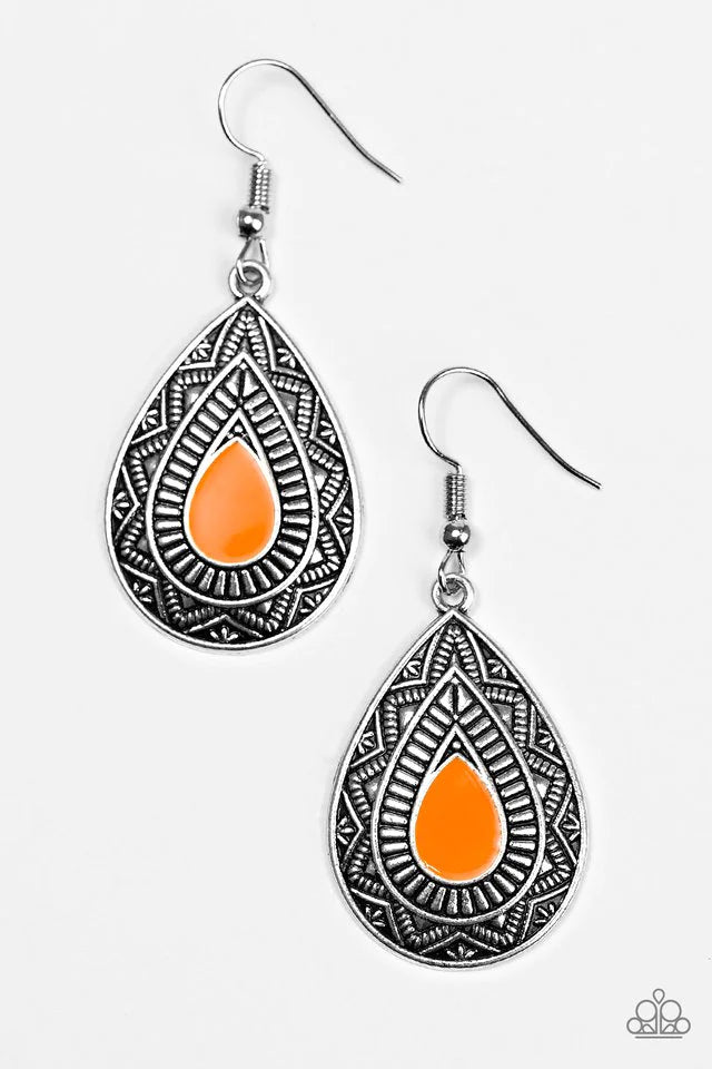 Paparazzi Earring ~ Desert Storm - Orange