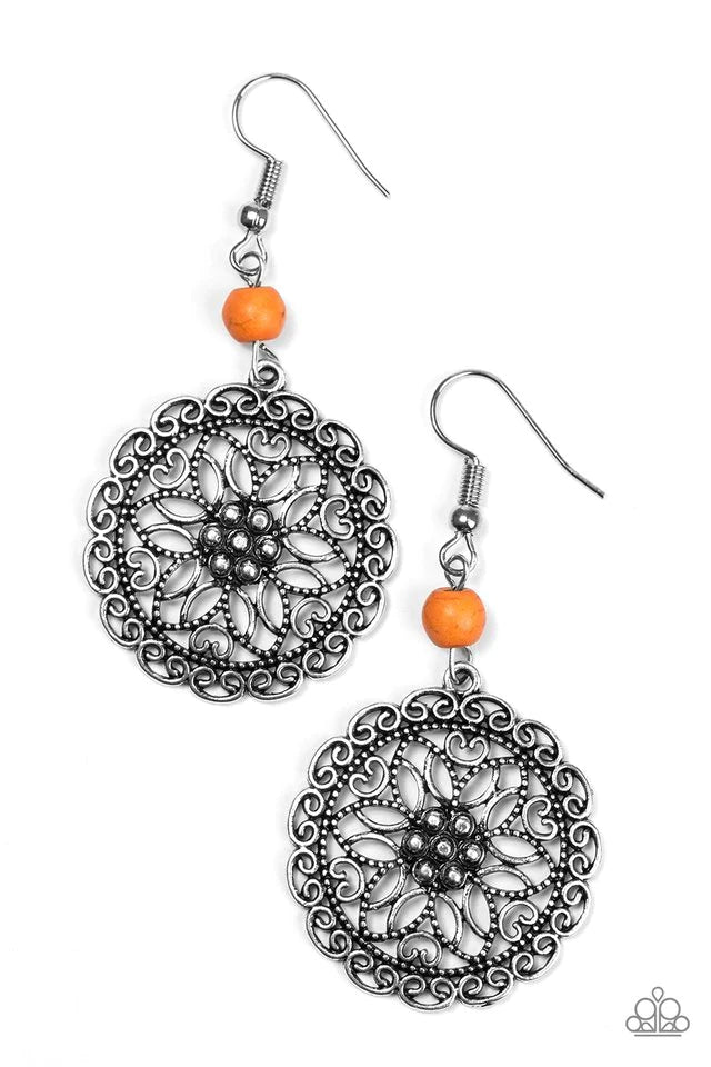 Paparazzi Earring ~ Wildflower Way - Orange