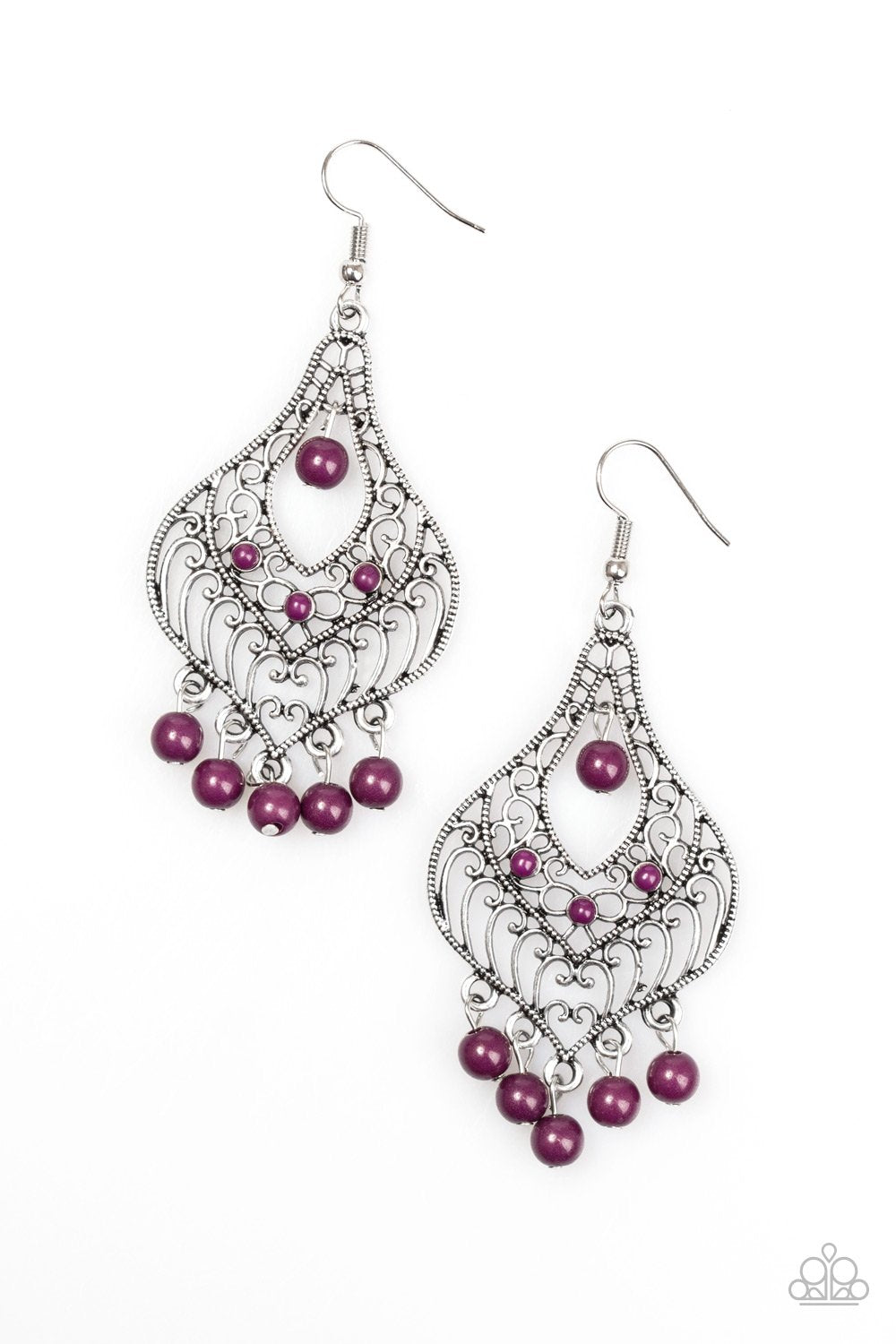 Paparazzi Earring ~ Elegant Enchantment - Purple