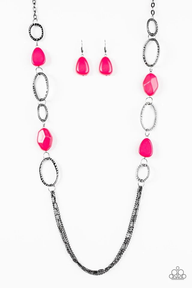 Paparazzi Necklace ~ Industry Shine - Pink