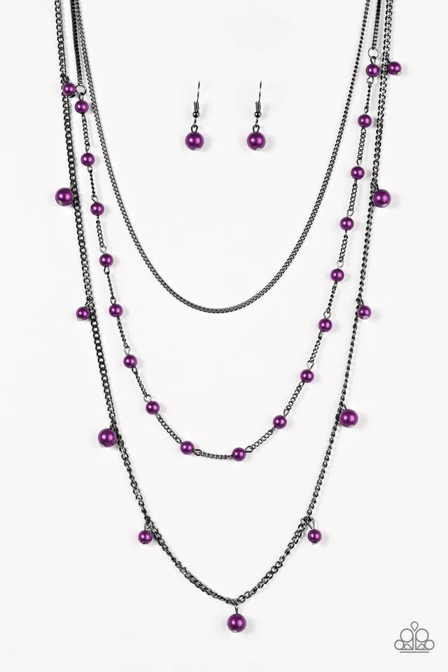 Paparazzi Necklace ~ The FAME Is Up!- Purple