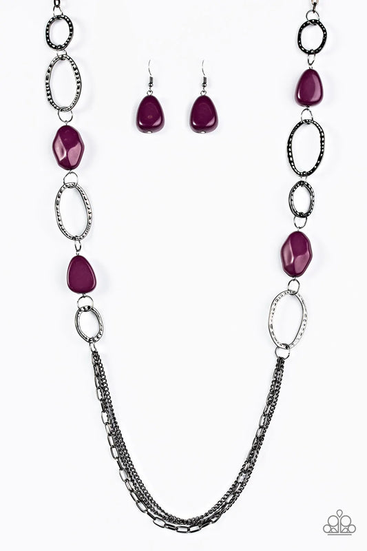 Paparazzi Necklace ~ Industry Shine - Purple