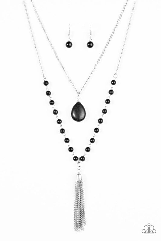 Paparazzi Necklace ~ Flintstone Flirt - Black