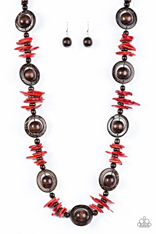 Paparazzi Necklace ~ Tropical Tango - Red