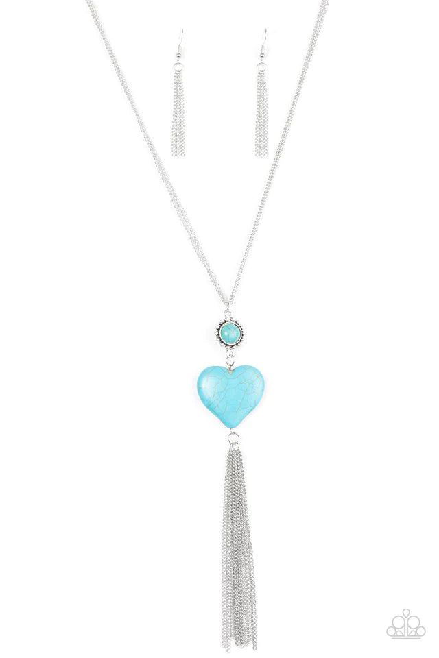 Paparazzi Necklace ~ Cold Cold Heart - Blue