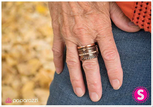 Paparazzi Ring ~ Stack the Deck - Copper