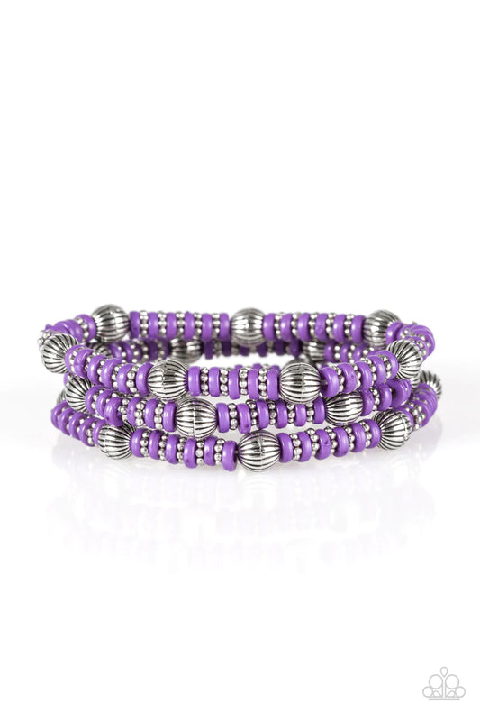 Pulsera Paparazzi ~ Barcelona Ball - Morado