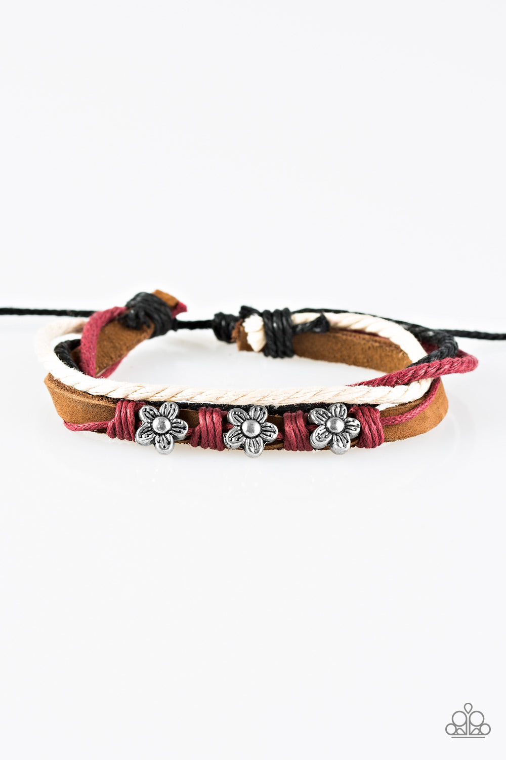 Pulsera Paparazzi ~ Flores de las Bermudas - Rojo