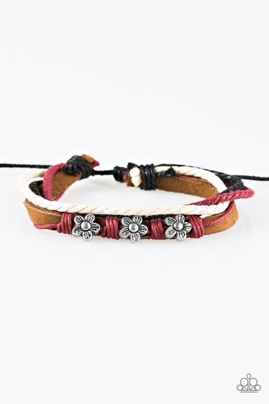 Paparazzi Bracelet ~ Bermuda Blossoms - Red