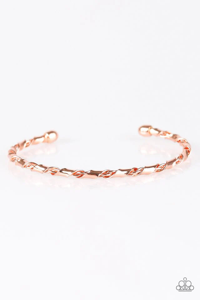 Paparazzi Bracelet ~ Twisted Fate - Copper