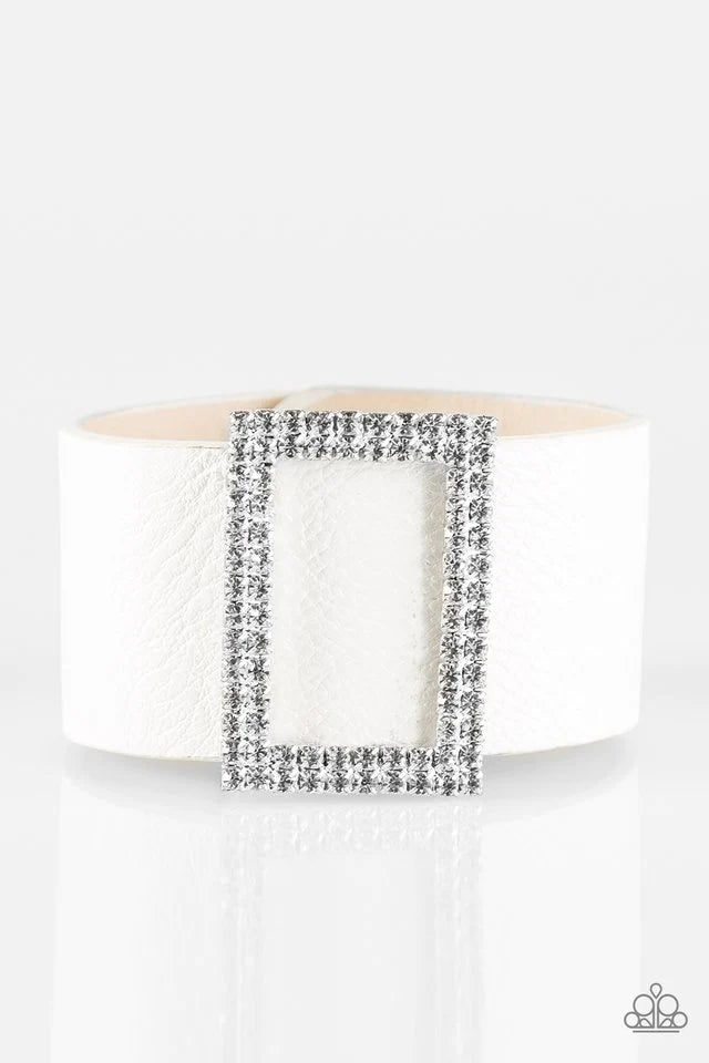 Paparazzi Bracelet ~ STUNNING For You - White