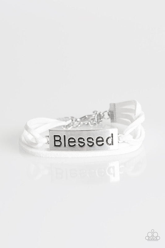 Paparazzi Bracelet ~ Feeling Blessed - White