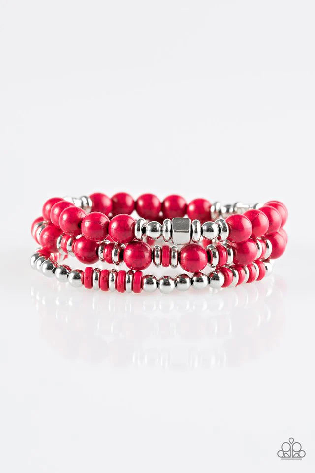 Pulsera Paparazzi ~ Bermuda Beauty - Rosa