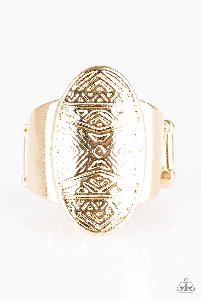 Anillo Paparazzi ~ Tiki Tahiti - Oro