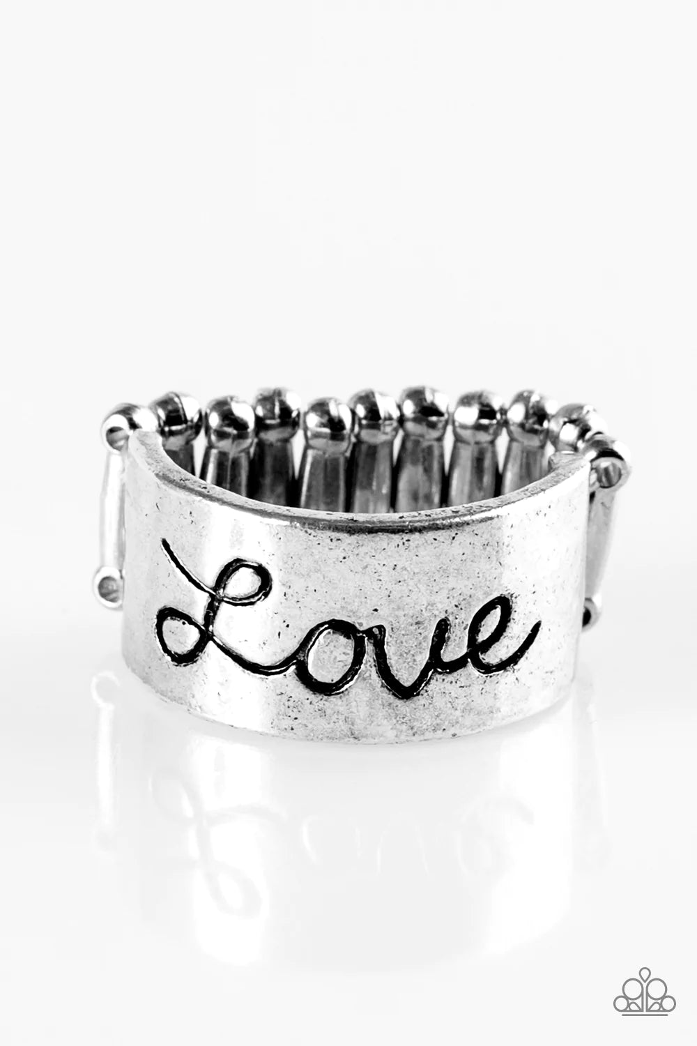 Anillo Paparazzi ~ Love Hard - Plata