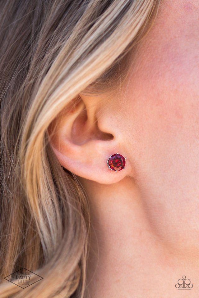 Greatest Treasure - Red Post - Paparazzi Earring Image