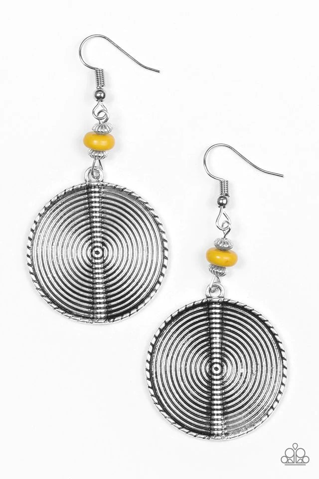 Paparazzi Earring ~ Wild World - Yellow