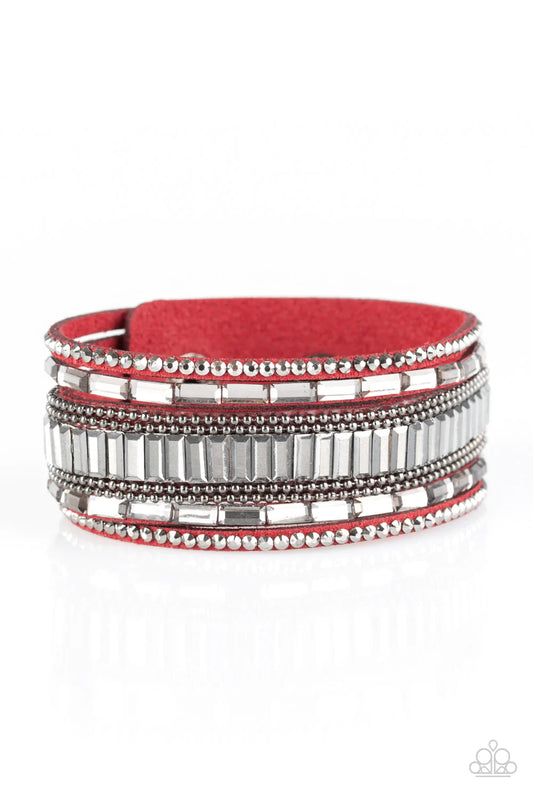 Paparazzi Bracelet ~ Spectacular Shimmer - Red