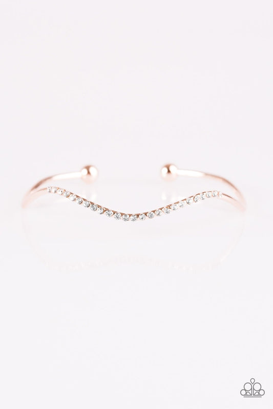 Pulsera Paparazzi ~ No Small Shimmer - Oro rosa