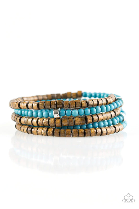 Paparazzi Bracelet ~ Who WOOD Of Thought - Blue