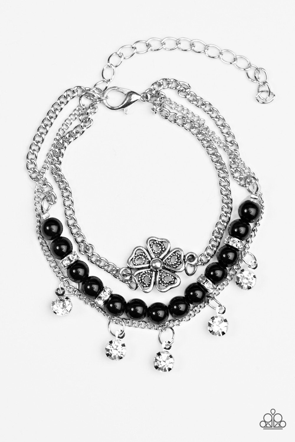 Pulsera Paparazzi ~ Petunia Party - Negro